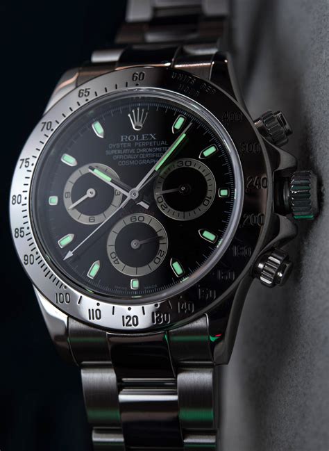 rolex daytona black face steele 116520|rolex daytona price guide.